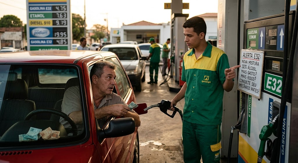A Conta Invisível da Gasolina E32: Menos Petróleo, Maior Consumo e o Custo Real ao Consumidor